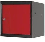 Proregal Schliessfachw&uuml;rfel, Rot, Anthrazit, Metall, 40x40x40 cm, Garderobe,