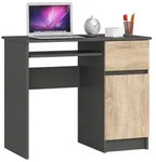 Akord Schreibtisch, Grau, Sonoma Eiche, Holzwerkstoff, Nachbildung, Holz Optik,...