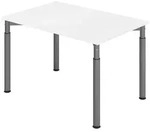 b&uuml;m&ouml; Schreibtisch, Wei&szlig;, Graphit, Holzwerkstoff, Nachbildung, Rechteckig,