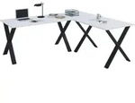 Mid.you Eckschreibtisch, Schwarz, Wei&szlig;, Holzwerkstoff, rechteckig, X-Form,