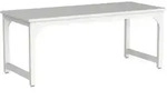 Schreibtisch, Wei&szlig;, Holzwerkstoff, 180x75x80 cm, Arbeitszimmer, Schreibtische,