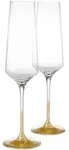 Leonardo Sektglas Puccini, Klar, Gold, Glas, 2-teilig, 280 ml, 15.3x27x7.8 cm,...