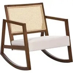 Beliani Schaukelsessel, Beige, Braun, Textil, 66x75x76 cm, Wohnzimmer, Sessel,