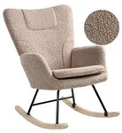 Beliani Schaukelsessel, Hellbraun, Beige, Schwarz, Braun, Textil, 72x98x87 cm,
