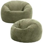 icon Sitzsack, Salbeigr&uuml;n, Textil, 2-Sitzer, Rund, 85x50x85 cm, Wohnzimmer,...
