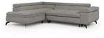 S-Style Ecksofa, Hellgrau, Metall, Teilmassiv, Echtholz,Birke, Buche, 4-Sitzer,