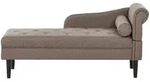 Beliani Chaiselongue-Rechtsseitige, Taupe, Beige, Schwarz, Textil,...