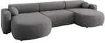 Mirjan24 Wohnlandschaft, Grau, Kunststoff, 7-Sitzer, U-Form,Rechteckig, 354x70x150