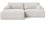 Graingold Ecksofa, Grau, Textil, Kiefer, 3-Sitzer, Ottomane links,L-Form, 259x145 cm,