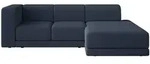 Selsey Ecksofa, Dunkelblau, Kunststoff, 4-Sitzer, Ottomane rechts,L-Form,...