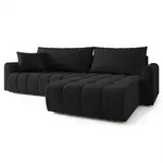 Masseno Ecksofa, Schwarz, Holz, 4-Sitzer, L-Form,L-Form, 283x185 cm, Wohnzimmer,