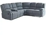 Beliani Ecksofa, Dunkelgrau, Textil, 5-Sitzer, L-Form, 229x196 cm, Wohnzimmer,...