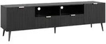 [en.casa] Fernsehschrank, Schwarz, Holzwerkstoff, Metall, 2 Schubladen, Rechteckig,