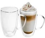 Intirilife Kaffeeglas, Transparent, Glas, 0.4 L, doppelwandig, Essen & Trinken,