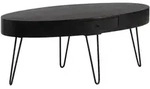 Kadima Design Couchtisch, Schwarz, Metall, Echtholz,Mangoholz, 1 Schubladen,