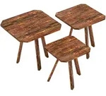 [en.casa] Beistelltisch-Set, Dunkelbraun, Holz, Quadratisch, 30x50x30 cm,...