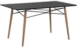 Beliani Esstisch, Schwarz, Holzwerkstoff, 4-Sitzer, Rechteckig, 80x75x140 cm,