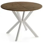 WFL Group Esstisch, Alteiche, Metall, Nachbildung, 6-Sitzer, Rund,Rund,...