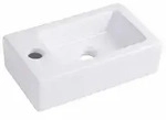 Relaxdays Waschbecken, Wei&szlig;, Keramik, 37x10x18 cm, Badezimmer, Waschbecken &