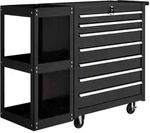 Homcom Werkstattwagen, Schwarz, Metall, 33.5x75x96 cm, Freizeit, Heimwerken,