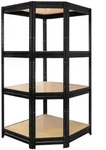 Proregal Eckregal, Schwarz, Metall, 90x180x60 cm, Freizeit, Heimwerken, Werkstatt,