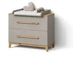 Livinity&reg; Wickelkommode, Kaschmir, Eiche Artisan, Holzwerkstoff, 2 F&auml;cher, 2