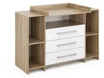 Vicco Wickelkommode, Wei&szlig;, Sonoma Eiche, Holzwerkstoff, 8 F&auml;cher, 3...