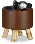 Relaxdays Hocker, Braun, Holzwerkstoff, Holz, Kunststoff, 30x30x30 cm,...