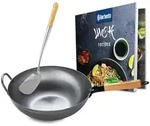 CLP Wok, Eukalyptusholz, Metall, Kochen, Pfannen, Woks