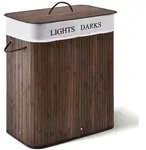Juskys W&auml;schekorb, Braun, Holz, 52x63x32 cm, Ordnen & Aufbewahren, W&auml;schek&ouml;rbe &