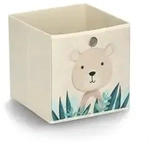 Zeller Present Aufbewahrungsbox, Beige, T&uuml;rkis, Textil, Tiere, Quadratisch, 28x28