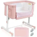 Costway Babywiege, Pink, Textil, Babym&ouml;bel, Babybetten, Stubenwagen &...