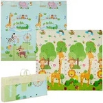 Relaxdays Krabbelmatte, Mehrfarbig, Textil, Kunststoff, Tiere, Rechteckig,...