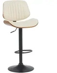 CLP Barhocker, Creme, Walnuss, Metall, 50x94x50 cm, Esszimmer, Barm&ouml;bel,...