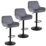Barhocker, Grau, Textil, 51x110x38 cm, Esszimmer, Barm&ouml;bel, Barhocker