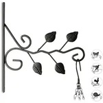 Relaxdays Blumenhaken, Schwarz, Metall, 28x30.5x2 cm, Wohnzimmer, Wohnzimmertische,