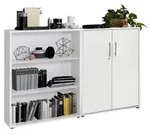 Mid.you Aktenschrank Office Edition - SW Set 1 niedrig, Wei&szlig;, Holzwerkstoff, 4