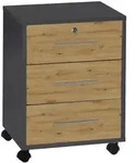 Mid.you Rollcontainer Office Edition, Anthrazit, Eiche Artisan, Holzwerkstoff, 3
