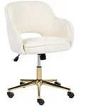 Beliani Schreibtischstuhl, Creme, Textil, 60x81x60 cm, Arbeitszimmer,...