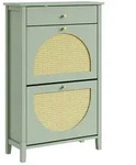 SoBuy Schuhschrank, Gr&uuml;n, Holzwerkstoff, 3 F&auml;cher, 1 Schubladen, Rechteckig,...