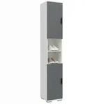 Mid.you Schuhschrank, Anthrazit, Wei&szlig;, Metall, 6 F&auml;cher, 30x178x33 cm, stehend,