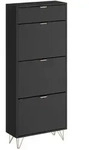 Vicco Schuhschrank, Schwarz, Holzwerkstoff, 3 Schubladen, Rechteckig,...