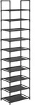 Schuhregal, Schwarz, Metall, Textil, 45x173x28 cm, Garderobe, Schuhaufbewahrung,