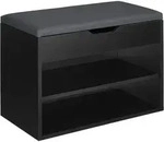 tectake Schuhbank, Schwarz, Holz, Rechteckig, 30x43.5x60 cm, Garderobe,