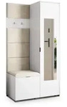 Masseno Garderobenschrank, Wei&szlig;, Beige, Holzwerkstoff, 3 F&auml;cher, 95x181x51 cm,