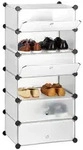 Relaxdays Schuhschrank, Transparent, Kunststoff, Metall, 49x107x37 cm, Garderobe,