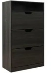 Relaxdays Schuhschrank, Grau, Holzwerkstoff, Kunststoff, 80x140x24 cm, Garderobe,