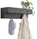 DanDiBo Wandgarderobe, Schwarz, Metall, 60x18x24 cm, Garderobe,...