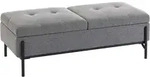 Homcom Sitztruhe, Grau, Metall, 2-Sitzer, F&uuml;llung: Schaumstoff, rund,...