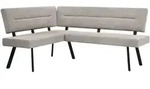 Beautysofa Eckbank, Beige, Metall, L-Form, 192x153 cm, Esszimmer, B&auml;nke,...